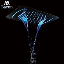 Big Misty Massage Shower Head Ceiling LED Light Bathroom Remote Control LED Color Shower Waterfall Rainfall Showers 580*380mm Big Misty Massage Shower Head Ceiling LED Light Bathroom Remote Control LED Color Shower Waterfall Rainfall Showers 580*380mm