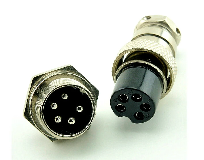 

5pcs Aviation Plug 5 Pins Male Female Panel Metal Wire Connector 16mm GX16-5
