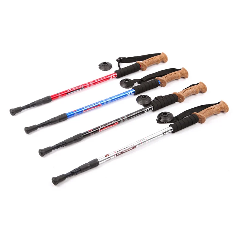

1 Pair Adjustable 3 Section Aluminum Alloy Hiking Walking Stick Trekking Poles Anti-shock Ultra-light Alpenstock ASD88