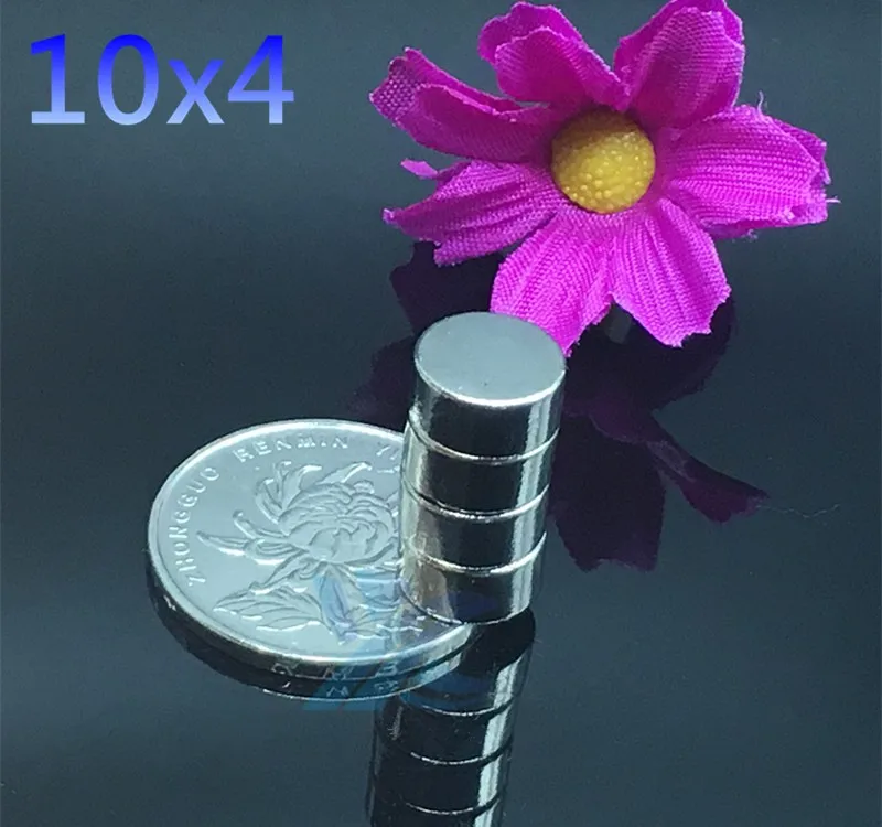 

10pcs Neodymium Dia 10X4mm Strong Magnets Tiny Disc NdFeB Rare Earth For Crafts Models Fridge Sticking Free Shipping 10*4