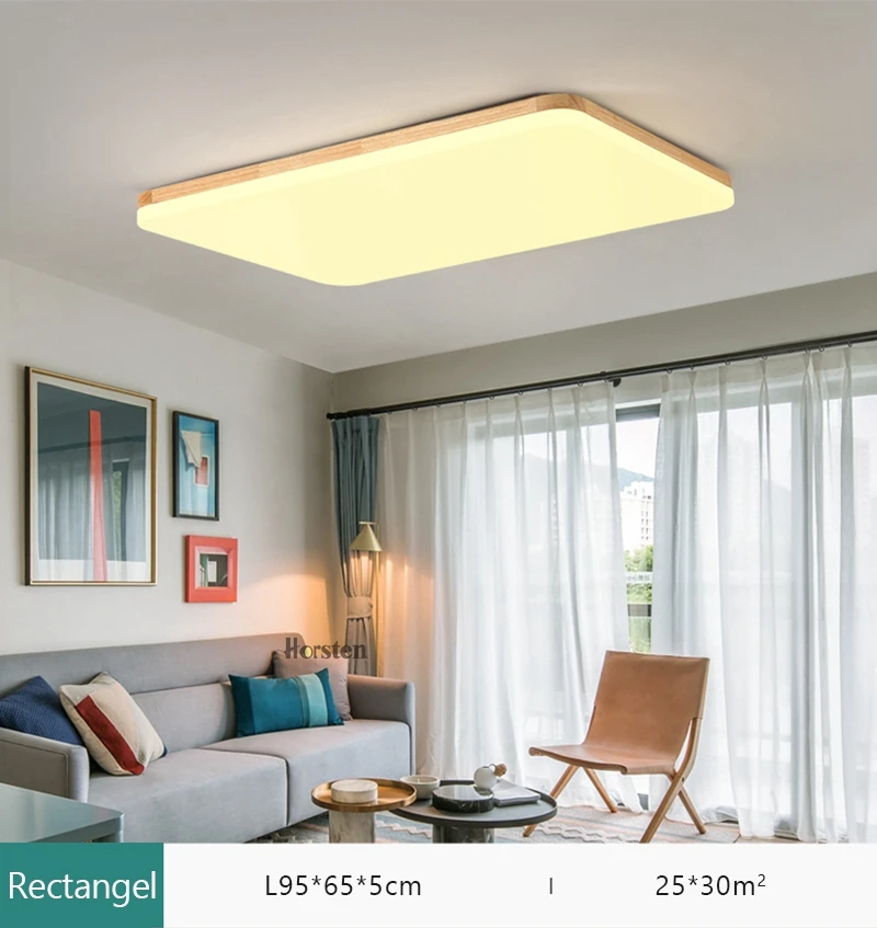 Modern Simple 5cm Ultra-thin LED Ceiling Lights OAK Wooden Ceiling Lamps For Living Room Bedroom Study Room Kitchen Balcony (7)