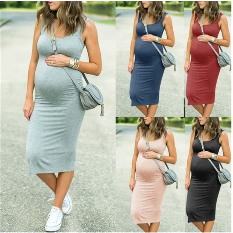 Vestido embarazo Sexy para mujer, vestido de maternidad de verano 2019, vestido sin mangas a la moda para ropa de mujer embarazada|Vestidos| - AliExpress