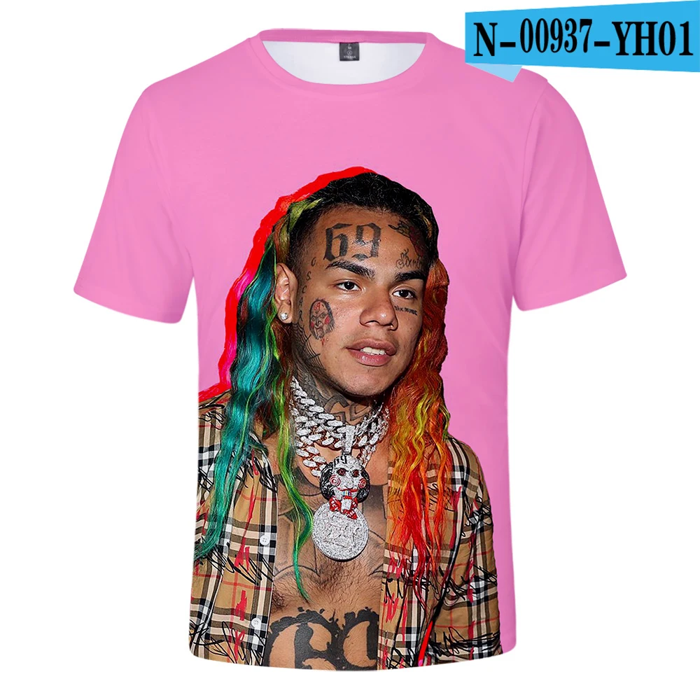 Новая мода 6ix9ine 3D с коротким рукавом аниме для мужчин и женщин забавная летняя футболка принт 3D Повседневная Удобная футболка Топы - Цвет: 3D-T