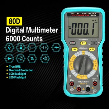 

2900A Digital Automotive Multimeter 6000 Counts True RMS Auto Range Voltage Current Meter Resistance Capacitance Tester