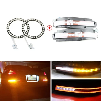 

RGB Multi-Color Led Angel Eyes Halo Ring For Nissan 350Z 03-09 Headlight W/ Led Tail Light Assembly Backup Brake Fog Combo Kits