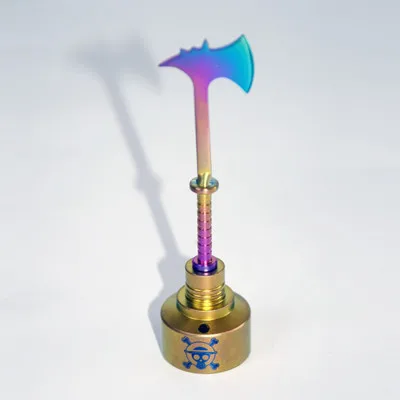 Gr2 titanium ногтей красочный Творческий titanium топор titanium s Carb Кепки инструмент dabber titanium ногтей с углеродный Кернер - Цвет: C
