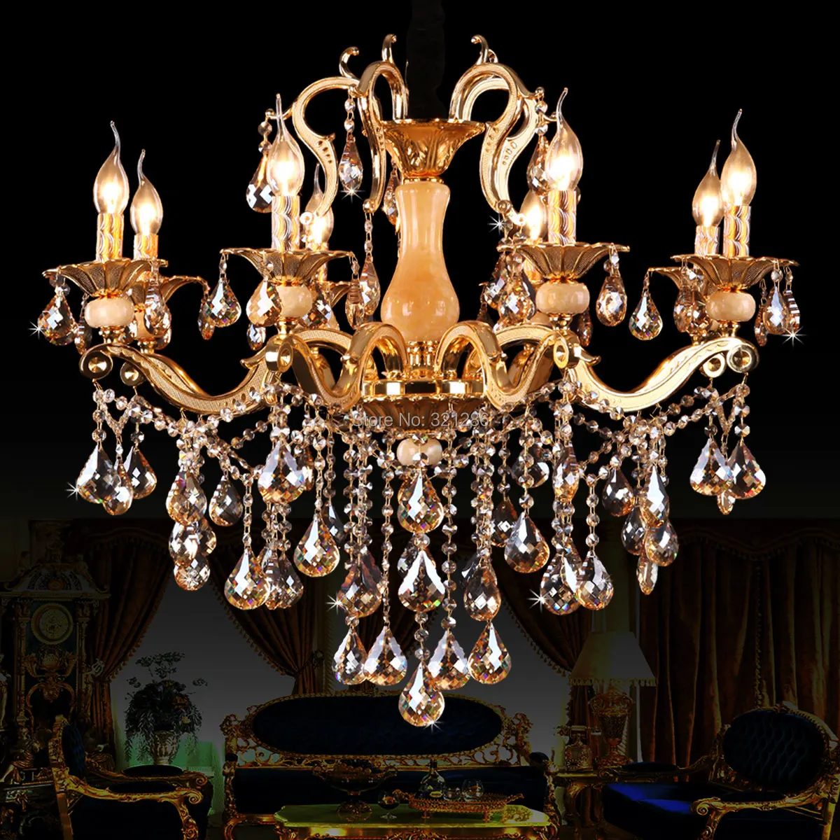 Acquista all'ingrosso online lampadario oro da grossisti ... Lampadari fogla oro moderno