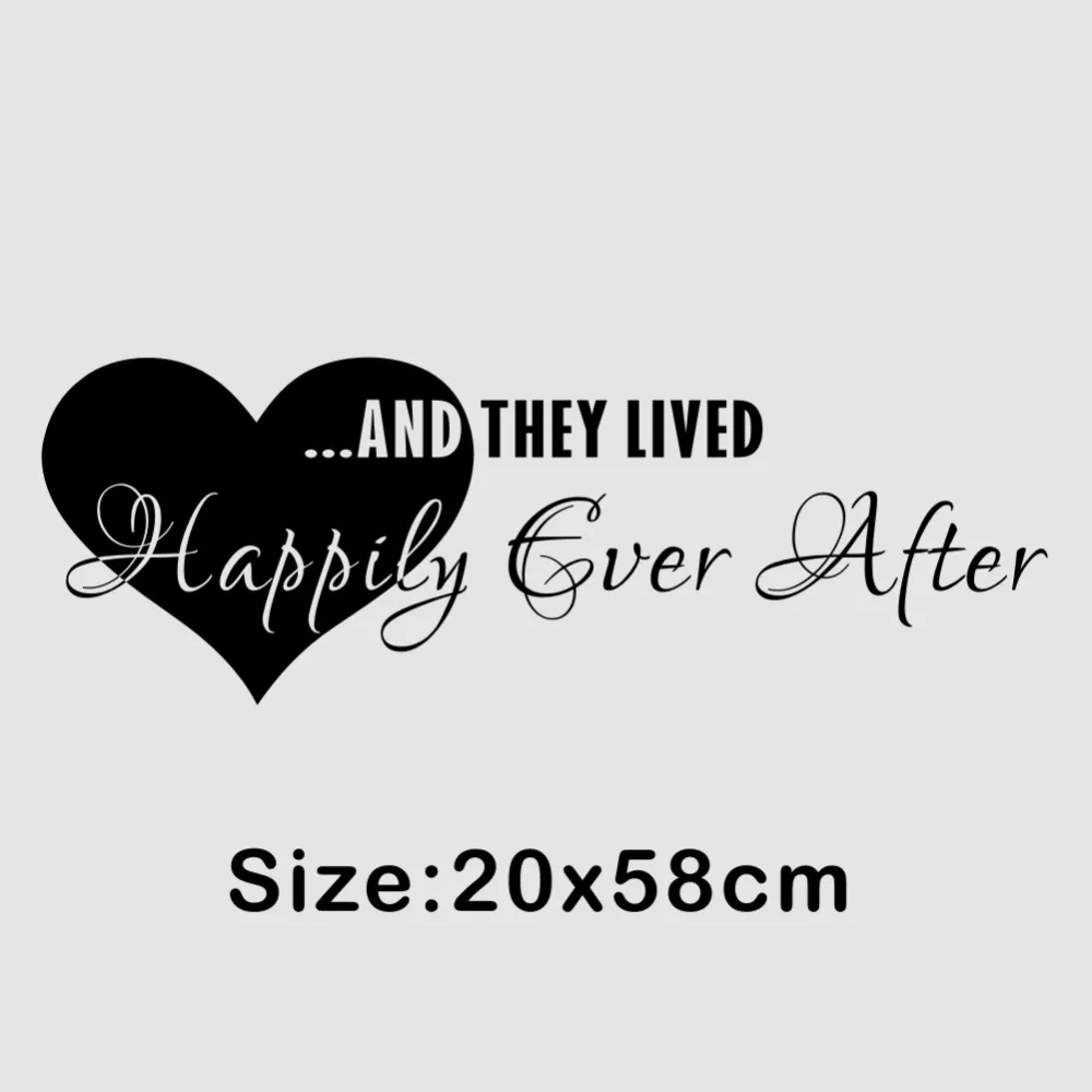 Love Quotes Wall Stickers They Lived Happily Ever After Wall Decal
