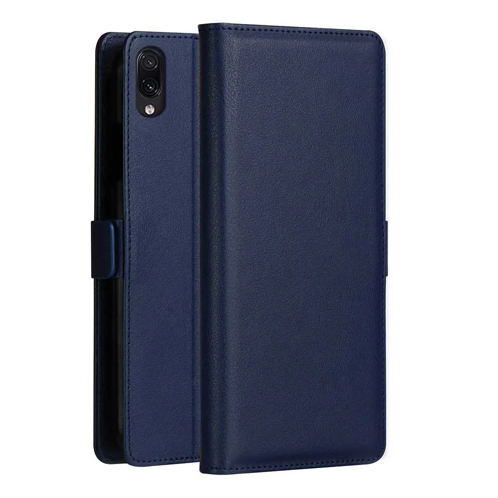Для samsung Galaxy M10 чехол Роскошный Бизнес Флип PU+ PC кожаный магнит Адсорбция кожи чехол для samsung M10 M105FD КОШЕЛЕК КРЫШКА - Цвет: Темно-синий
