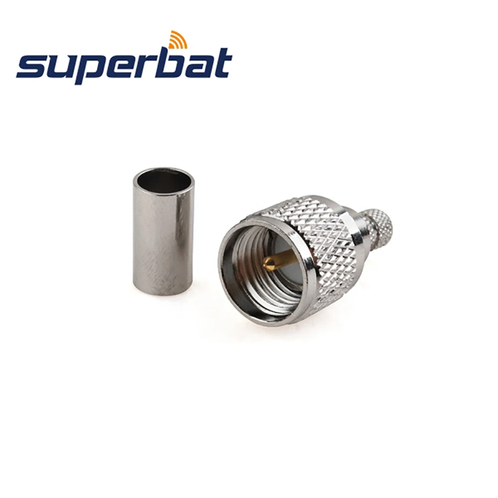 Superbat 10 шт. Бесплатная доставка Мини-UHF обжимной разъем для кабель RG58, RG400, RG142, LMR195/KSR195