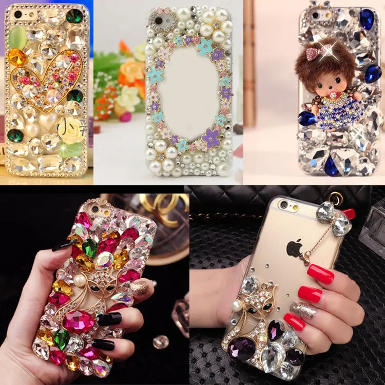 3D Handmade Luxury Bling Jewelled Rhinestone Diamond Crystal Hard Case Cover for iphone 7/7Plus