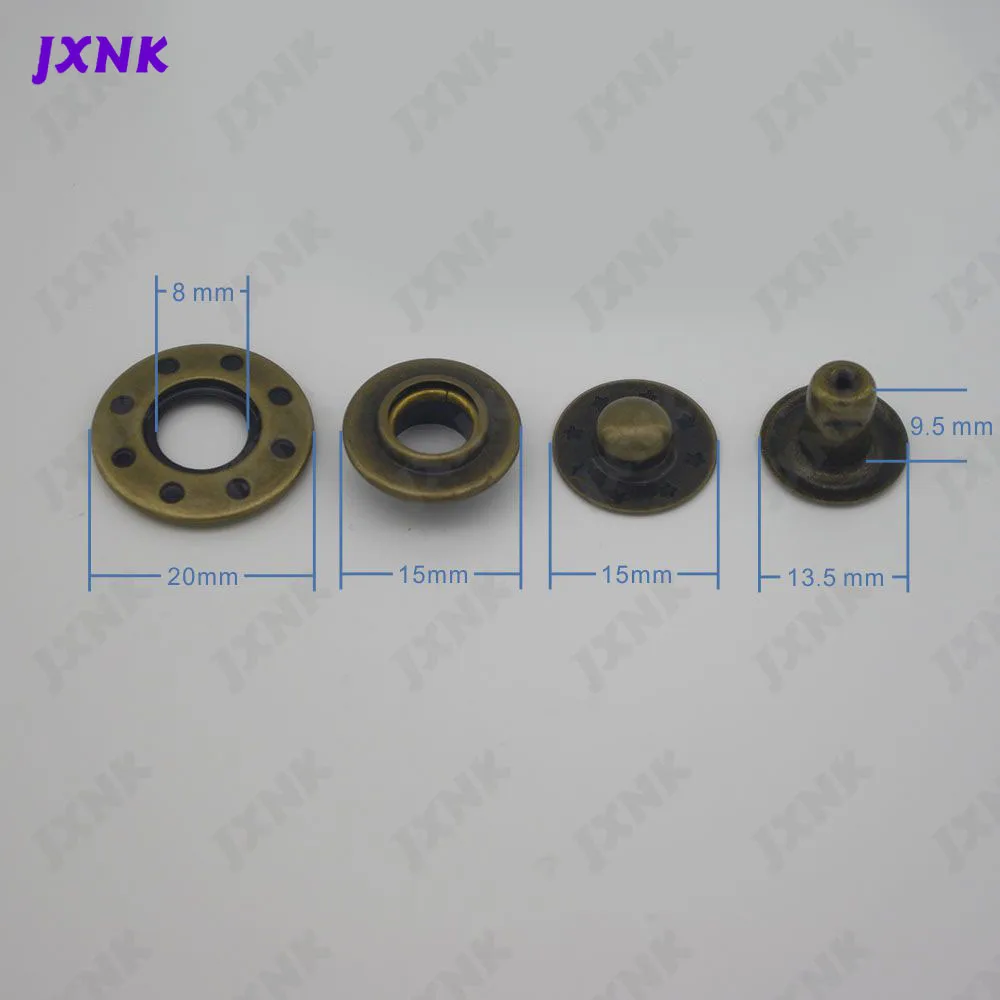 

Free shipping 20sets/lot 20mm 4 part metal brass button bubble snap button fasteners scrapbooking Sewing jacket bronze