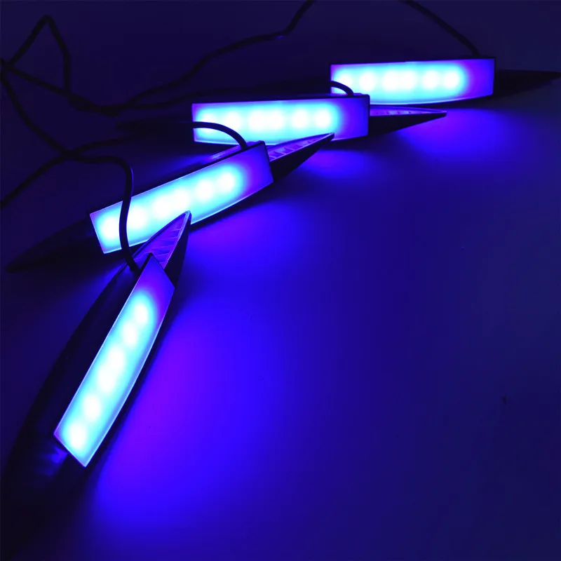 4PCS 8W Car Wheel Lights Tire Light Eyebrow Shape Decorative Lights Lamp Kit RGB Car Wheel Eyebrow Lamp With RF Remote.12