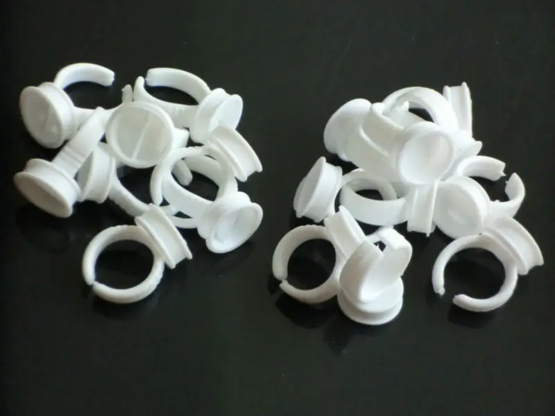 2 типа различных стилей белые пластиковые кольца держатели чернил/колпачки-для постоянного макияжа-бровей, подводки для глаз, губ