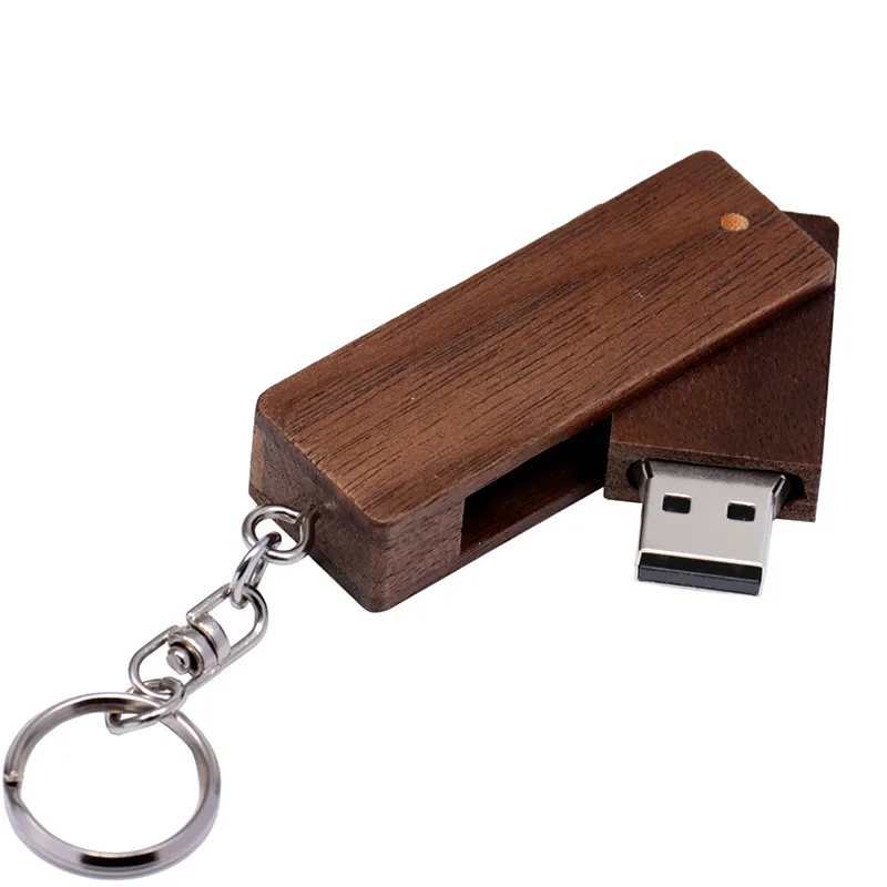 JASTER логотип клиента натуральное дерево бамбук USB флеш-накопитель деревянная Флешка 4 ГБ 8 ГБ 16 ГБ 32 ГБ маленькая swival ручка-накопитель брелок - Цвет: Walnut Wood