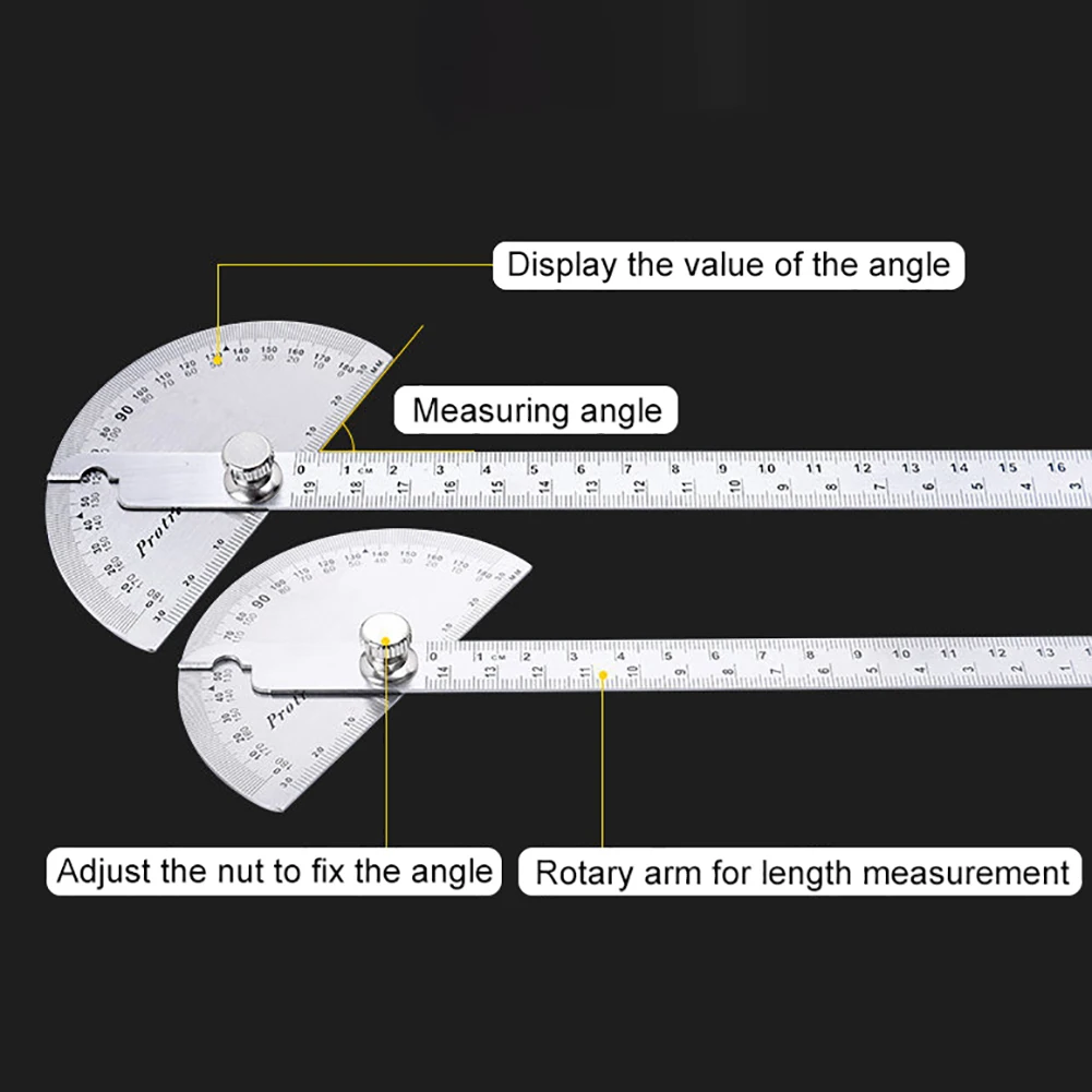 1 шт. 150 мм 0-180 градусов транспортир угловой измерительный прибор Нержавеющая сталь с круглой головкой поворотный транспортир J3