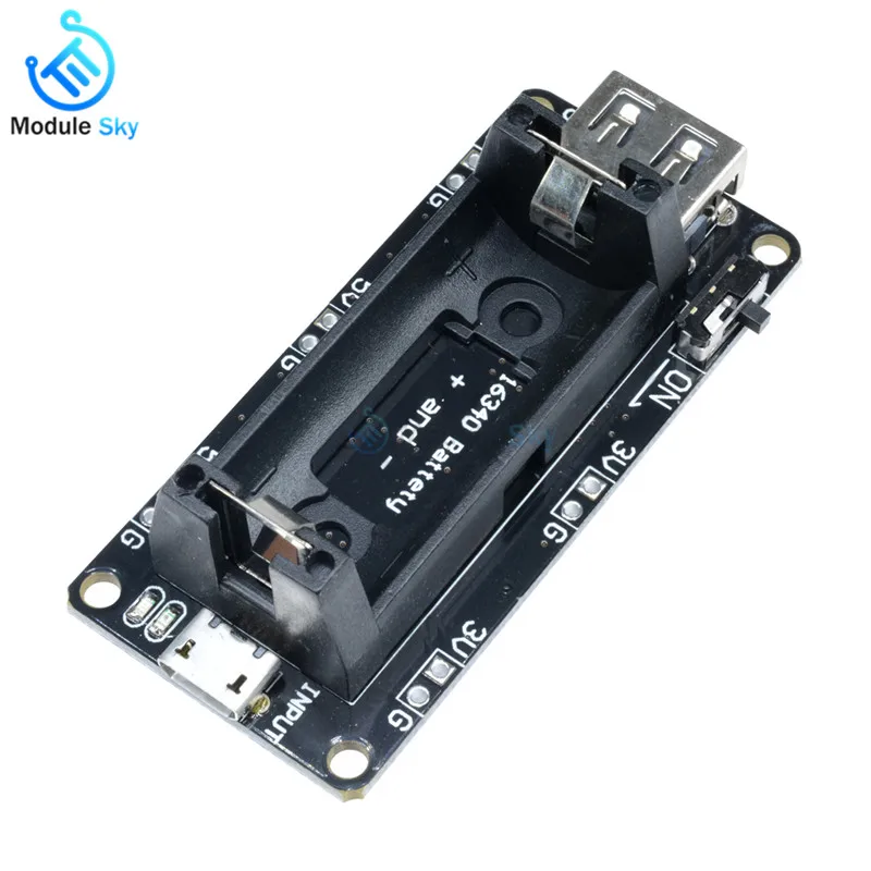 Dual 16340 Rechargeable Lithium Charging Board Power Bank 5V 3 3V Micro dual-16340-rechargeable-lithium-charging-board-power-bank-5v-3-3v-micro