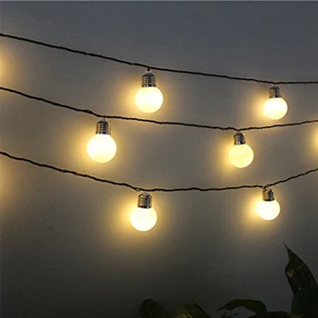 

20 LED Solar Powered String Light Bulb String Lamp Beads Wedding Decor Lamp Garlands Ball White Outdoor Wedding