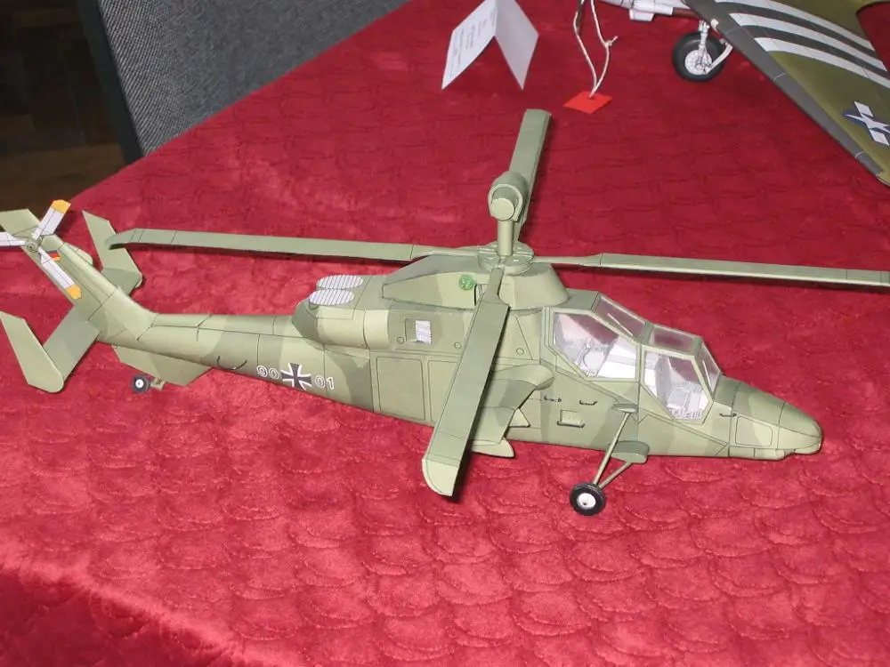 1:33 DIY Бумажная модель немецко французский Штурмовик вертолет Pah 2 Hac ''Tiger''