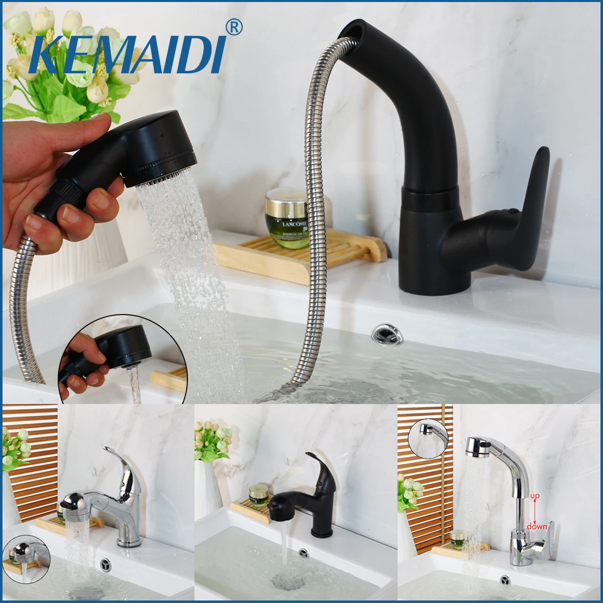 Rose Golden Bathroom Sink Mixer Faucet Swivel Spout Basin Vessel Deck MountTap