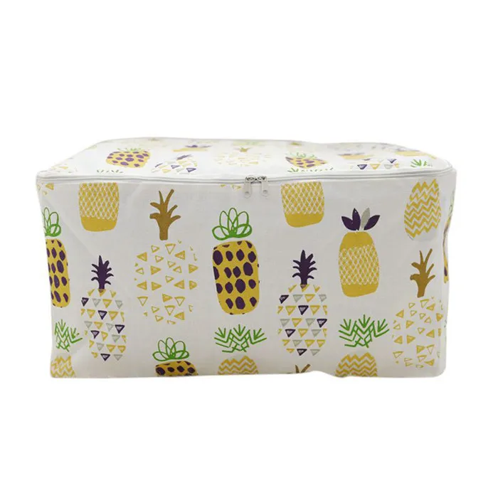 Yellow pineapple Хлопок белье Стёганое одеяло мешки для хранения Водонепроницаемый пыле большой Ёмкость Портативный путешествия шкаф Костюмы одежда игрушки Организатор Чехол - Цвет: Yellow pineapple