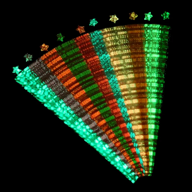 

210 PCS Luminous Paper Strips Lucky Stars Origami Colorful DIY Handmade Origami Craft Paper Glow In Dark Scraping