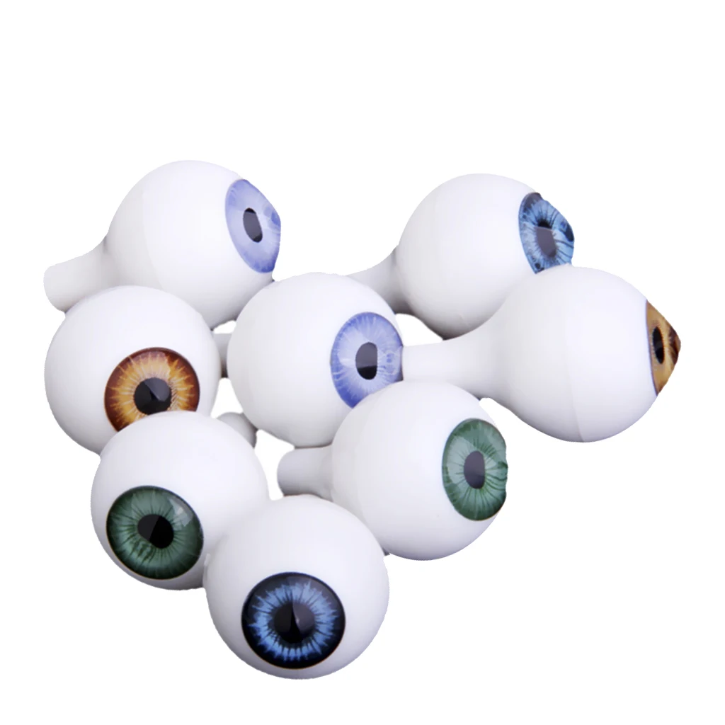 8pcs Round Acrylic Doll Eyes Eyeballs Animal Puppet Craft Plastic Safety Eyeball Halloween Props 22mm for Dolls DIY Making