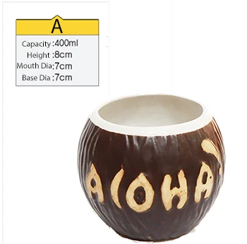 Hawaii-Themed Ceramic Tiki Beverage Mug