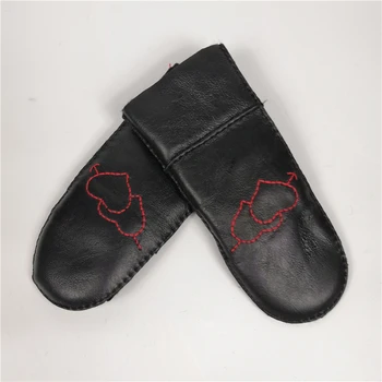 

Winter Fashion Heavy Type Women Real Leather Wool Fur Gloves Lovely Female Sheepskin Leather Fur Gloves