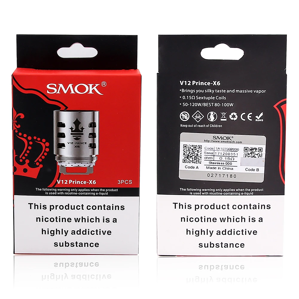 SMOK TFV12 принц катушка головы RBA Q4 M4 T10 светильник Max сетка электронная сигарета ядро стекло для XPRIV gpv2 люкс Mag Vape