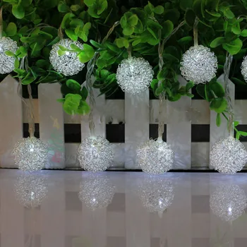 

Christmas Tree delicate 1.65M 10blubs Iron Silver ball String Light Wedding Night Decoration Living Room patio Decor