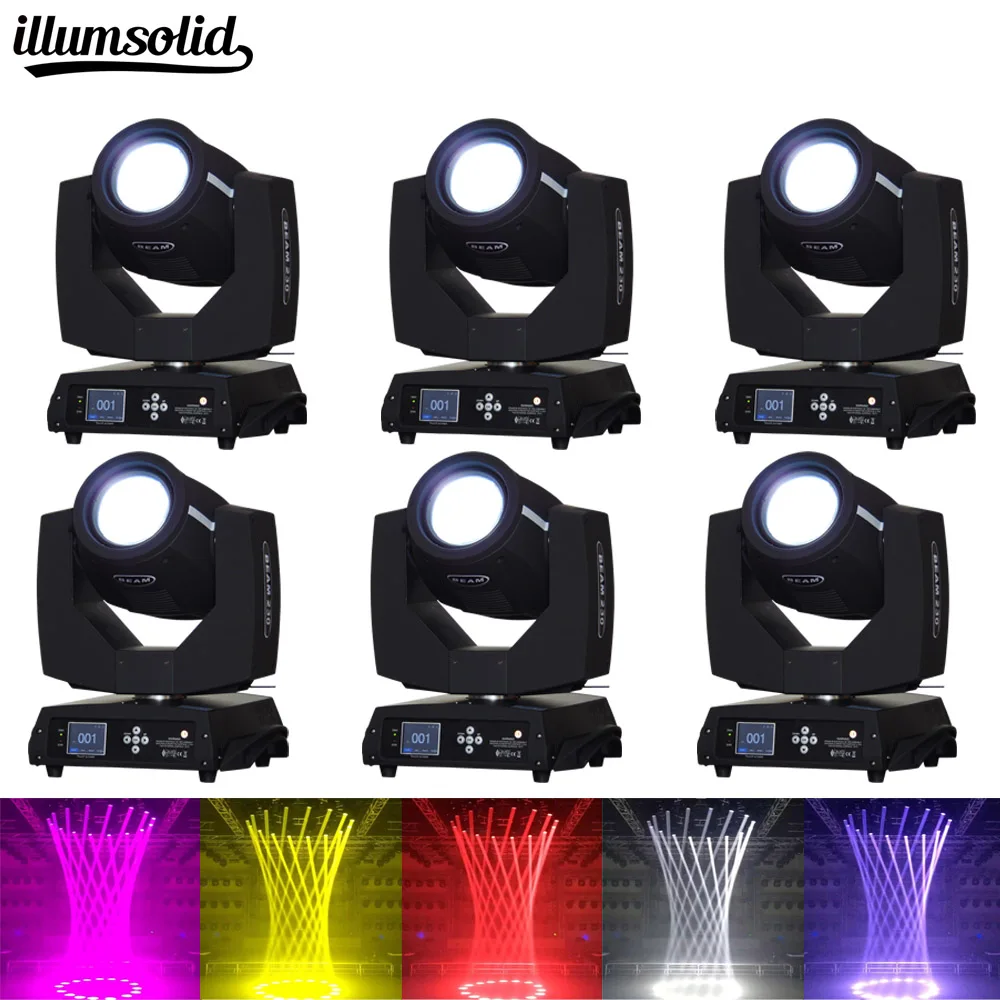 

6PCS 7r 230W Moving Head Light Rotating Moving Head DMX512 Touch Screen 14 Channels Beam Light for Disco KTV Club Party