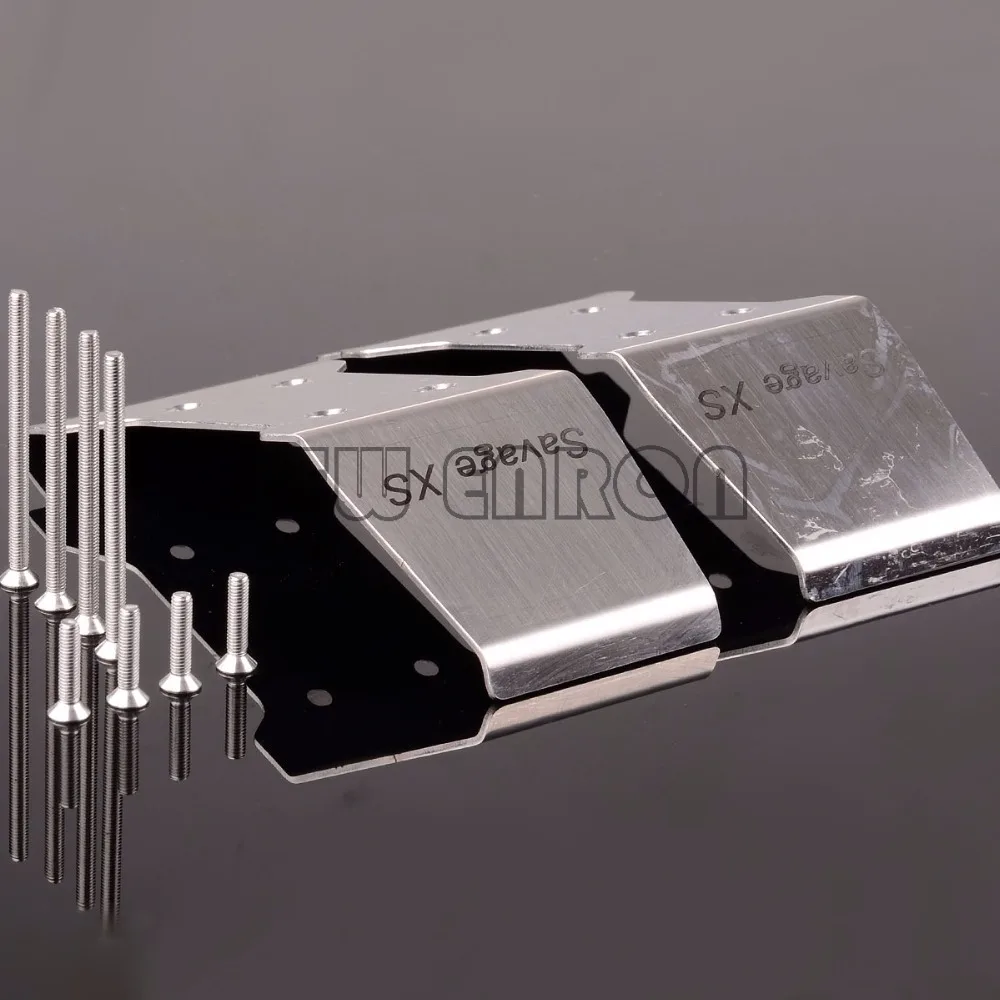 

NEW ENRON RC CAR Stainless Steel FRONT & REAR LOWER SKID PLATE MSVPA FOR HPI MINI SAVAGE XS FLUX