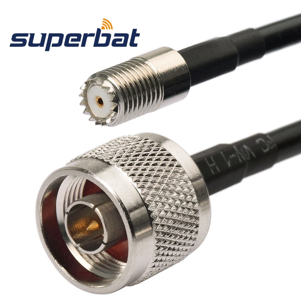 Superbat Truck/RV/Boats Marine Satellite Radio Antenna Replacement Cable KSR195 N Male to Mini-UHF Female for Sirius XM Satellit
