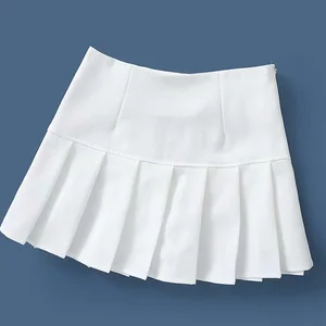Sexy Short Skirts Women High Waist Mini Skirt Black White Skirt Pleated Micro Mini