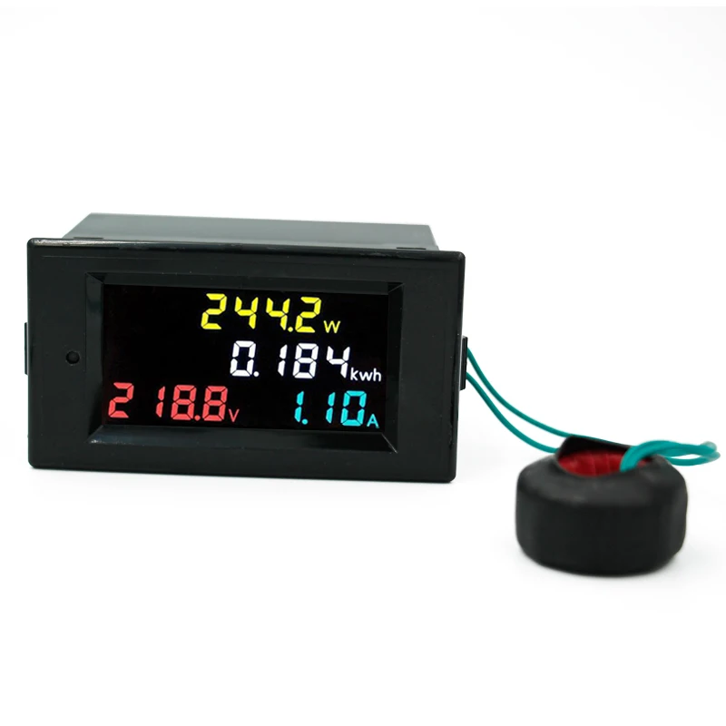

4 in 1 Voltmeter Ammeter Color Screen multi-funciton meter AC 80-300V 100A voltage current power electric energy display 40%off
