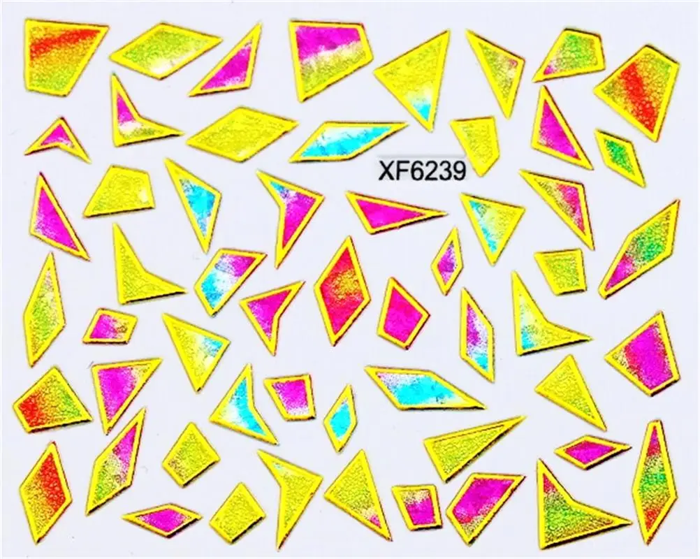 Фиолетовый водонепроницаемый стикеры 3D на ногти Nail Art для переноса воды DIY неправильный дизайн ногтей Советы Аксессуары инструмент украшения XF6254B - Цвет: XF6239