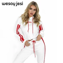 Women Tracksuit pullover Hoodies Sweatshirt And Pants 2 Pieces Set Dropshipping Female Cropped Top Pullover And Trousers Suit Women Tracksuit pullover Hoodies Sweatshirt And Pants 2 Pieces Set Dropshipping Female Cropped Top Pullover And Trousers Suit