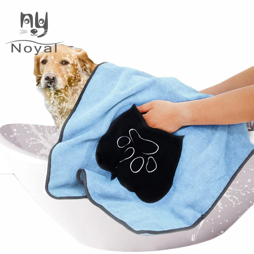 Pet Dog Drying Towel Ultra-absorbent Dog Towel Microfiber Soft Material Microfiber Paw Print Bath Towel High Quality Pet Product