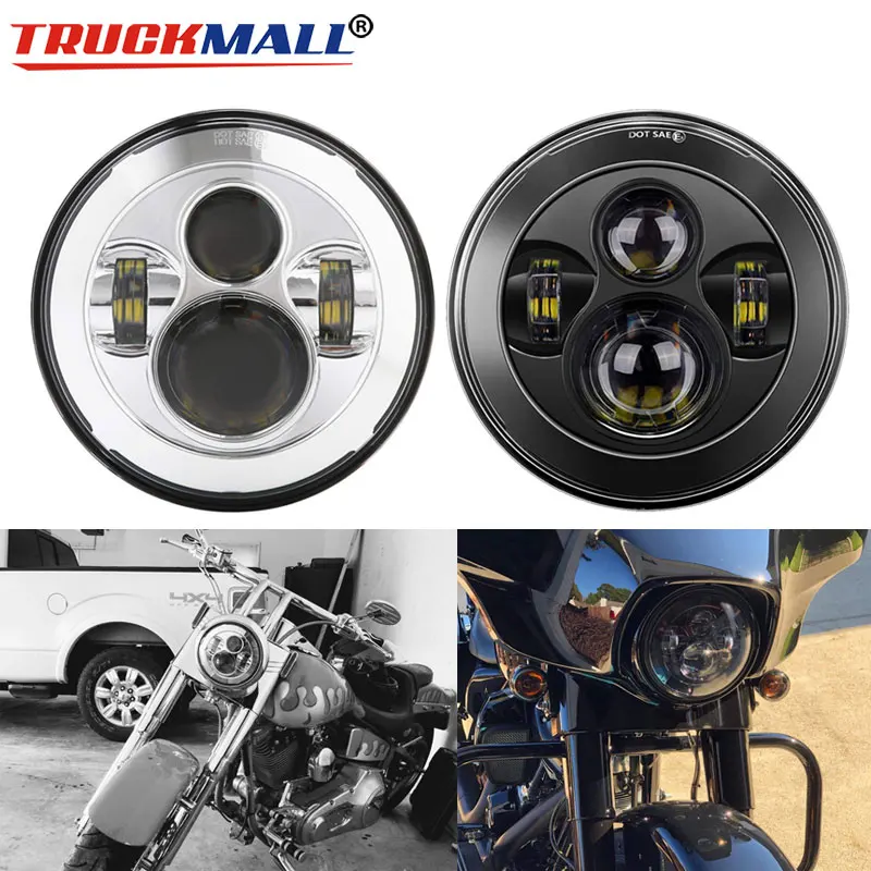 

Motorcycle DOT EMARK 7inch LED Headlight with Hi/Lo Beam Headlamp for Motorcycle Electra Glide Ultra Limited Street Glide