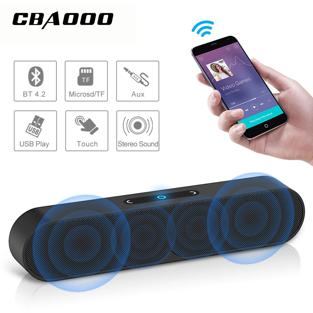 CBAOOO Portable Speaker Wireless Bluetooth Speaker Bass Outdoor Soundbar 3D Stereo Music Surround Support TFCard,AUX,USB forCall CBAOOO Portable Speaker Wireless Bluetooth Speaker Bass Outdoor Soundbar 3D Stereo Music Surround Support TFCard,AUX,USB forCall