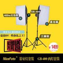 NiceFoto студийная вспышка GB Series 400 Вт Лампа Комплект portraitist одежда оборудования