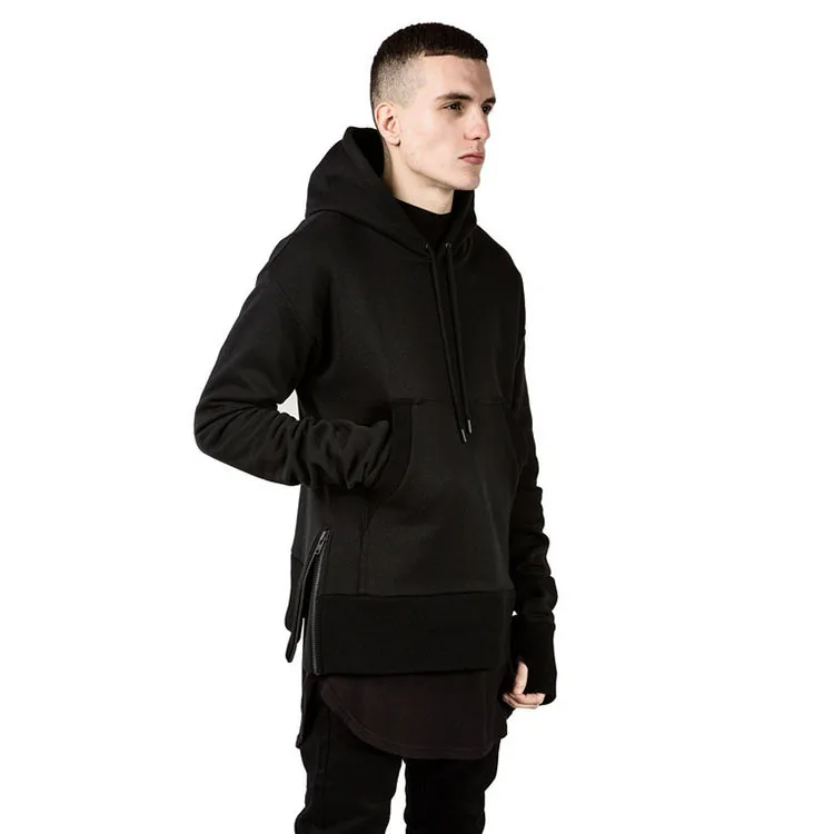 cool oversized hoodie men round extended side split zipper hoodies brand  hip hop diamond slim fit sweatshirt pyrex hba swag - AliExpress
