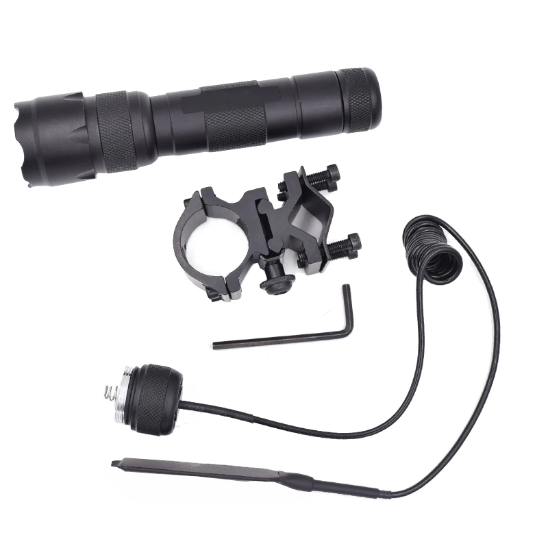 WF 502B 5W Tactical Flashlight Q5 Green LED Torch Flash Light Lantern with Mount Remote Control Pressure Switch 18650 Charger