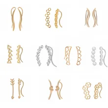 Тодорова в форме листа, в стиле бохо серьги-клипсы кроулер гоночный автомобиль Свадебные украшения Мода Треугольники сердце альпинист серьги-гвоздики в форме Для женщин Bijoux(украшения своими руками) Рождество Gif