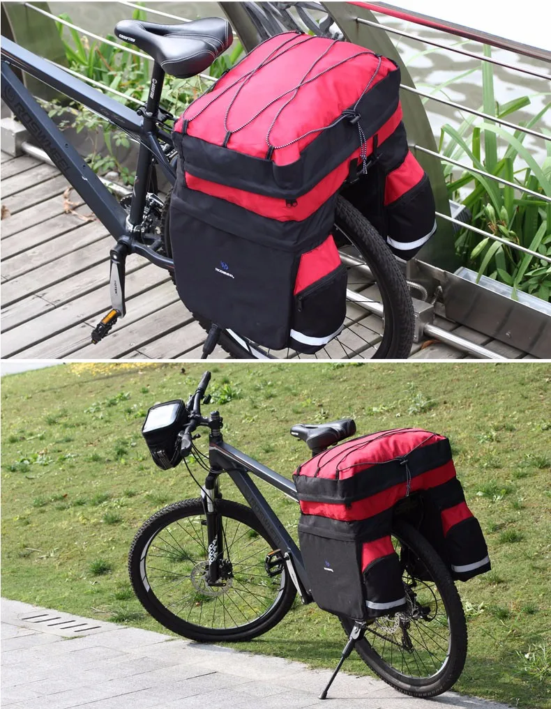 ROSWHEEL 60L MTB Велосипедный спорт сумка сзади стойки велосипед Сумка на багажник, багаж Паньер на заднем сиденье Двусторонняя Велоспорт Bycicle