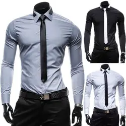 ZOGAA Для мужчин рубашка Марка 2018 мужской высокое качество рубашка с длинными рукавами Повседневное Slim Fit черный человек Мужская