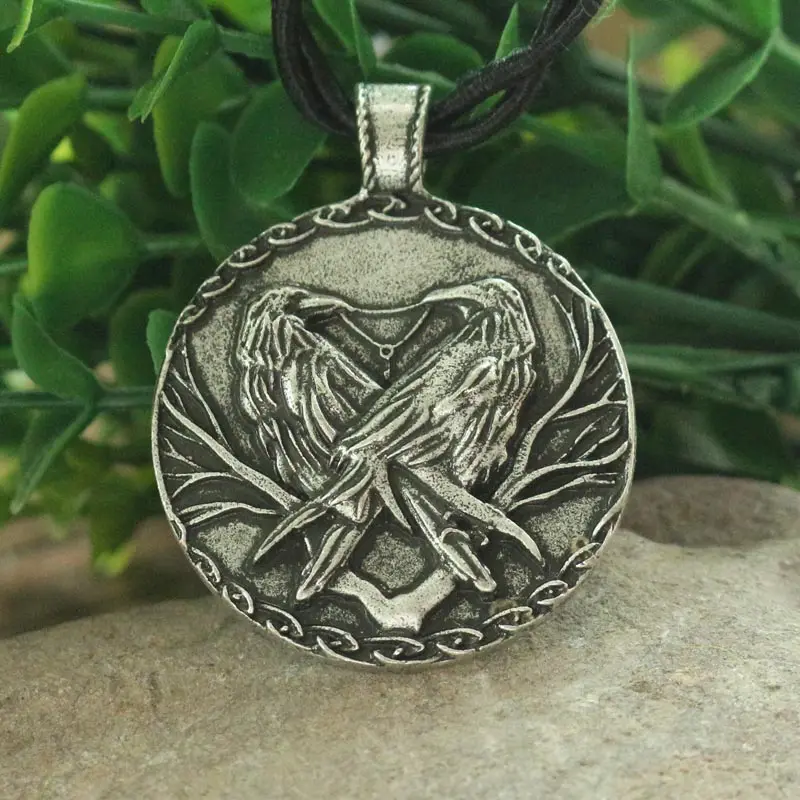 Lanseis 1 шт. ginn and Muninn кулон в виде ворона Одина с мыслью и памятью мужское ожерелье