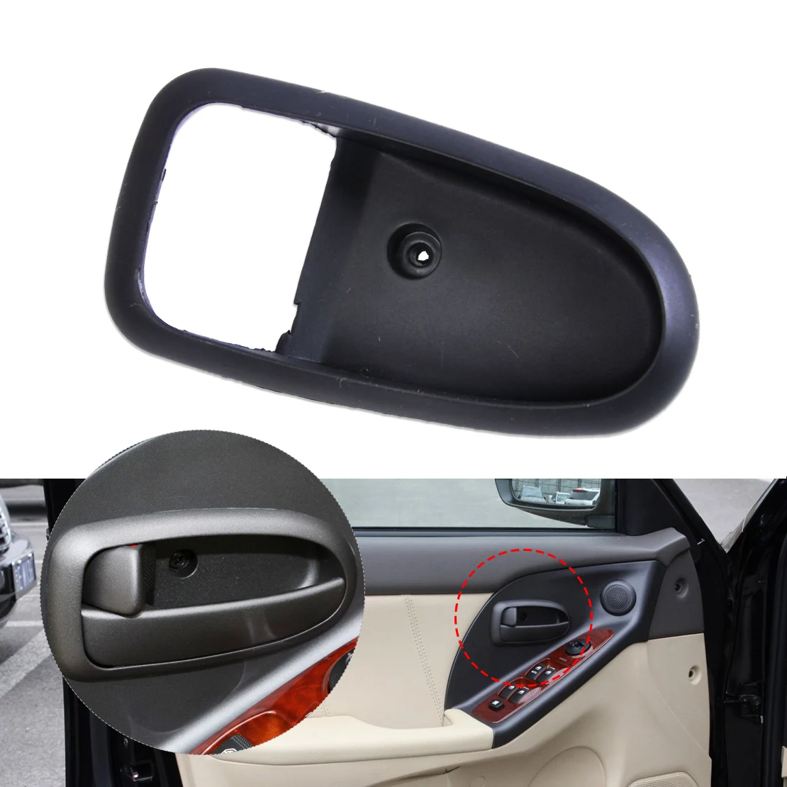 

CITALL Left Interior Inside Door Handle Frame Buckle Cover Bezel Housing for Hyundai Elantra Avante XD 2001~ 2003 2004 2005 2006