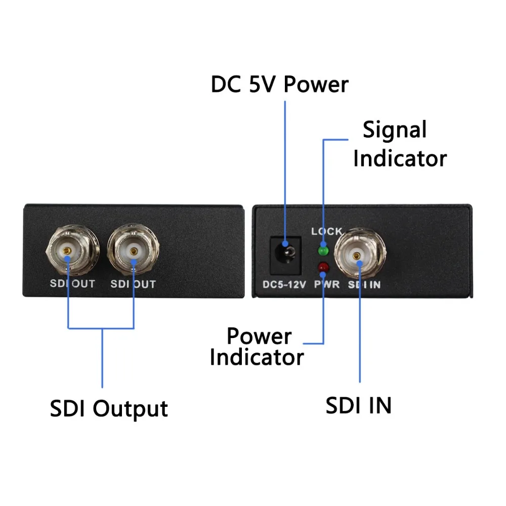 2 шт. 1x2 разделитель SDI мультимедиа Разделение SDI Extender 1-2 адаптер портов Поддержка 1080 P ТВ видео для проектора Monitor Камера